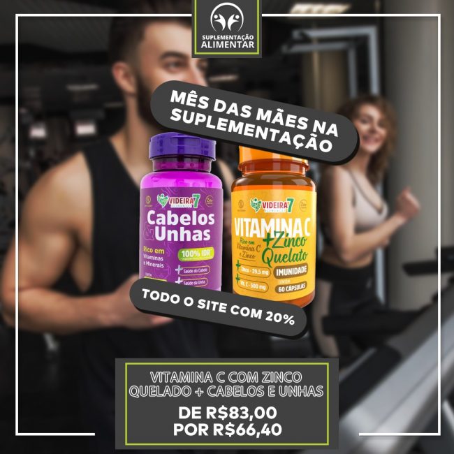 Vitamina C com Zinco Quelado + Cabelos e Unhas